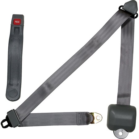 Allstar Performance 3-Point Retractable Seat Belt, Gray AL374878